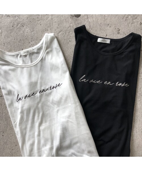 copine（コピン）の「ほどよいゆるっと感！刺繍ロゴ７分袖Tシャツ(2color)【クリックポスト対象商品】（Tシャツ/カットソー・レディース・その他）」の13枚目の写真