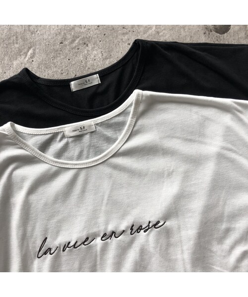 copine（コピン）の「ほどよいゆるっと感！刺繍ロゴ７分袖Tシャツ(2color)【クリックポスト対象商品】（Tシャツ/カットソー・レディース・その他）」の14枚目の写真