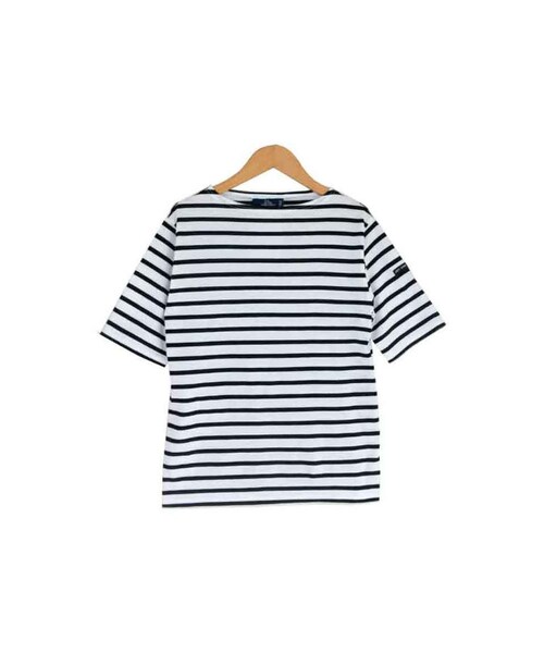 SAINT JAMES（セントジェームス）の「SAINT JAMES(セントジェームス) PIRIAC 半袖Tシャツ NEIGE/NOIR（Tシャツ/カットソー・レディース・その他）」の6枚目の写真