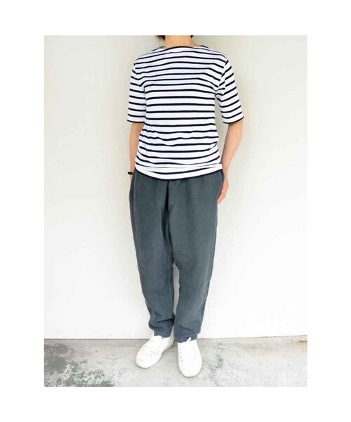 SAINT JAMES（セントジェームス）の「SAINT JAMES(セントジェームス) PIRIAC 半袖Tシャツ NEIGE/NOIR（Tシャツ/カットソー・レディース・その他）」の3枚目の写真