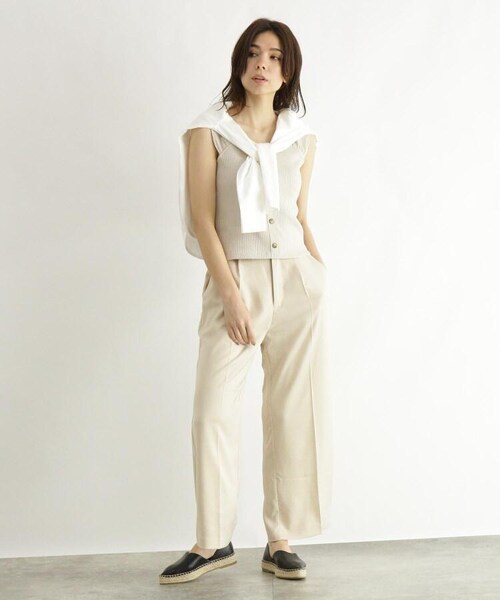 OZOC（オゾック）の「[洗える]ノースリ前ボタンプルオーバー（トップス・レディース・ナチュラル(050)/ベージュ(052)/ダークブラウン(043)・38(M)）」の22枚目の写真