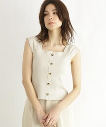 OZOC | [洗える]ノースリ前ボタンプルオーバー(トップス)