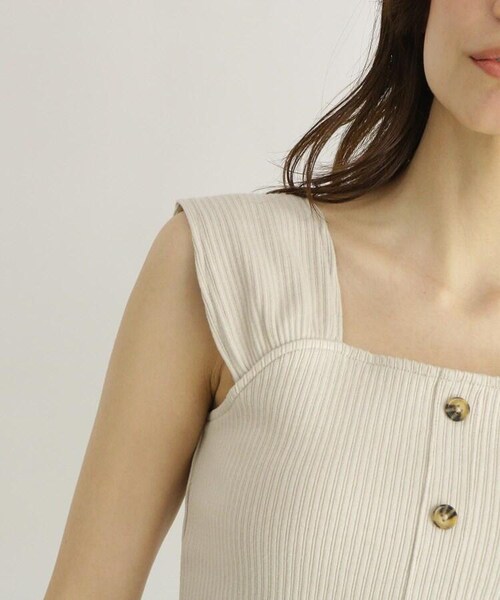 OZOC（オゾック）の「[洗える]ノースリ前ボタンプルオーバー（トップス・レディース・ナチュラル(050)/ベージュ(052)/ダークブラウン(043)・38(M)）」の14枚目の写真