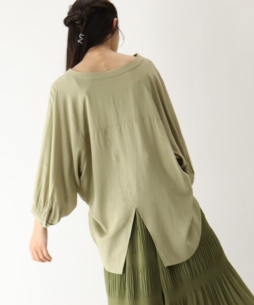 OZOC(オゾック)の「バックシャン麻混ブラウス(トップス・レディース・ライトベージュ(051)/カーキ(027)/タバコブラウン(054)・38(M))」の19枚目の写真