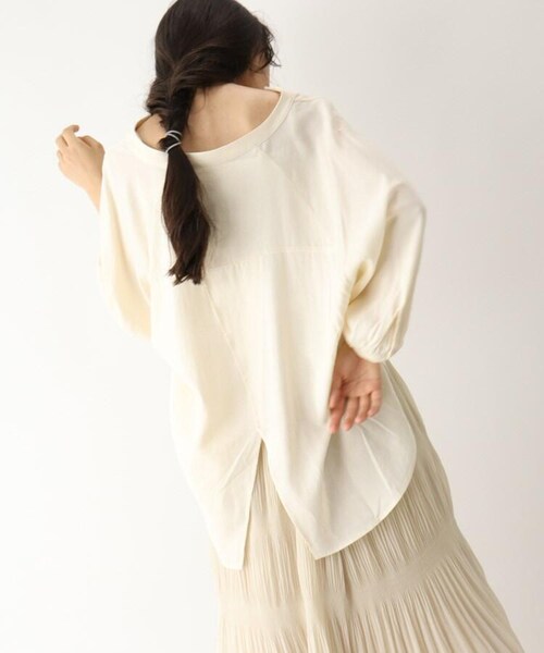 OZOC(オゾック)の「バックシャン麻混ブラウス(トップス・レディース・ライトベージュ(051)/カーキ(027)/タバコブラウン(054)・38(M))」の17枚目の写真