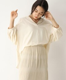 OZOC | バックシャン麻混ブラウス(トップス)