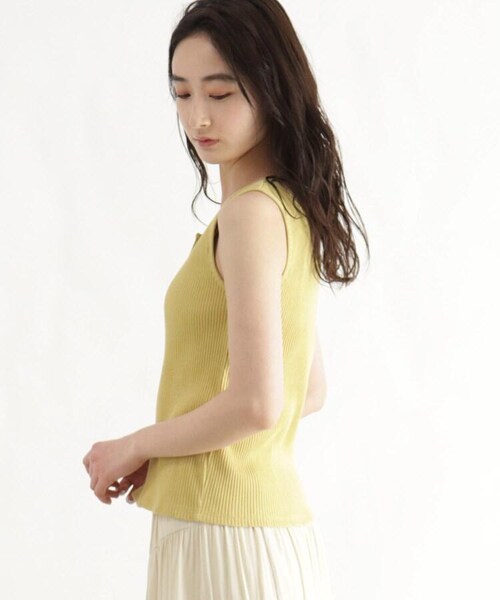 OZOC（オゾック）の「[洗える]GIZA COTTON 2wayリブインナー（トップス・レディース・ライトベージュ(051)/ブラウン(042)/オリーブグリーン(026)/ブラック(019)・26(S)/38(M)/50(L)）」の6枚目の写真