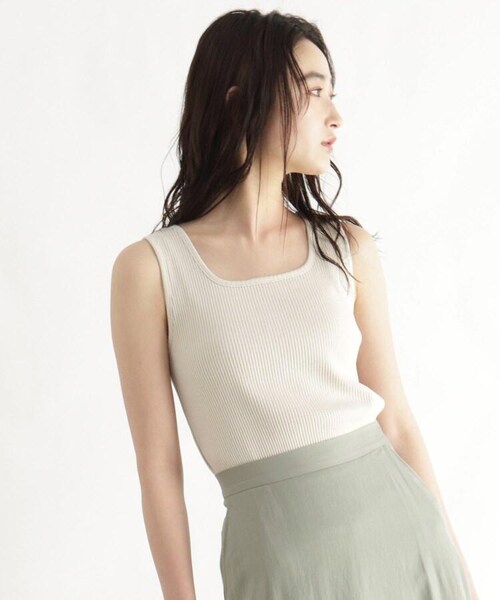 OZOC（オゾック）の「[洗える]GIZA COTTON 2wayリブインナー（トップス・レディース・ライトベージュ(051)/ブラウン(042)/オリーブグリーン(026)/ブラック(019)・26(S)/38(M)/50(L)）」の13枚目の写真