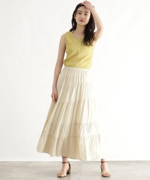 OZOC（オゾック）の「[洗える]GIZA COTTON 2wayリブインナー（トップス・レディース・ライトベージュ(051)/ブラウン(042)/オリーブグリーン(026)/ブラック(019)・26(S)/38(M)/50(L)）」の15枚目の写真