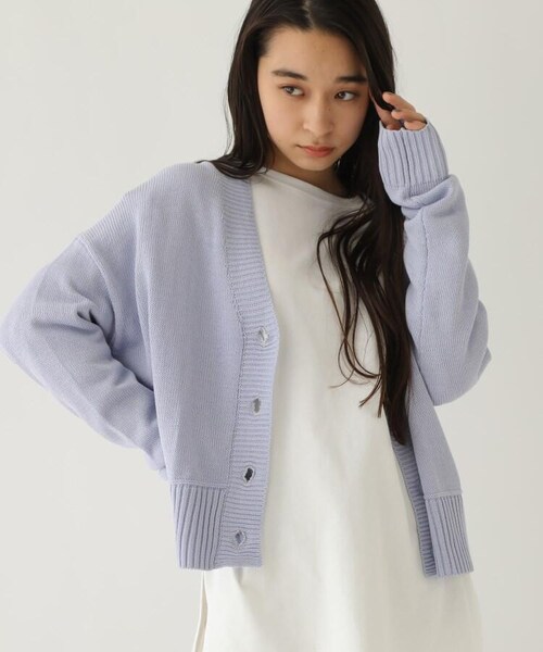 OZOC（オゾック）の「[洗える]ショートカーディガン（トップス・レディース・オフホワイト(003)/ベージュ(052)/パープル(080)・38(M)）」の3枚目の写真