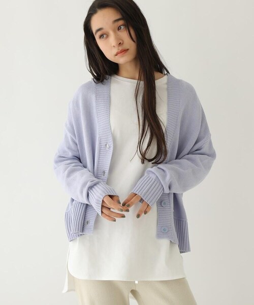 OZOC（オゾック）の「[洗える]ショートカーディガン（トップス・レディース・オフホワイト(003)/ベージュ(052)/パープル(080)・38(M)）」の11枚目の写真