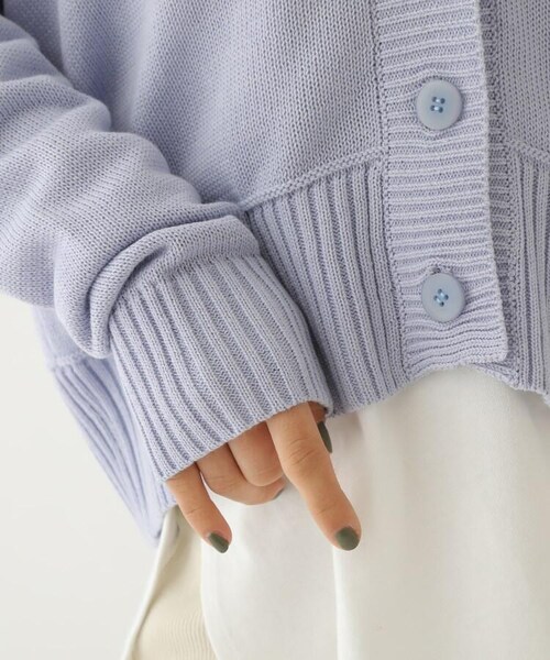 OZOC（オゾック）の「[洗える]ショートカーディガン（トップス・レディース・オフホワイト(003)/ベージュ(052)/パープル(080)・38(M)）」の9枚目の写真