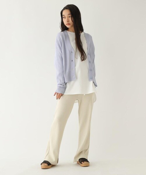 OZOC（オゾック）の「[洗える]ショートカーディガン（トップス・レディース・オフホワイト(003)/ベージュ(052)/パープル(080)・38(M)）」の20枚目の写真