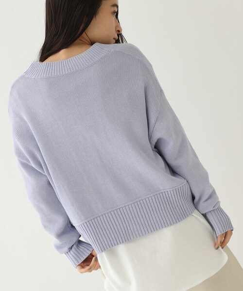 OZOC（オゾック）の「[洗える]ショートカーディガン（トップス・レディース・オフホワイト(003)/ベージュ(052)/パープル(080)・38(M)）」の6枚目の写真