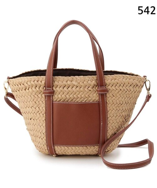 OZOC（オゾック）の「配色ペーパートートバッグ（バッグ・レディース・ブラック(519)/ブラウン(542)・00）」の4枚目の写真