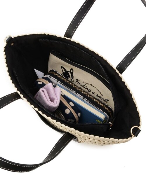 OZOC（オゾック）の「配色ペーパートートバッグ（バッグ・レディース・ブラック(519)/ブラウン(542)・00）」の8枚目の写真