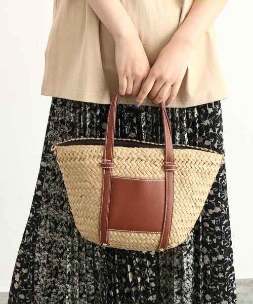 OZOC（オゾック）の「配色ペーパートートバッグ（バッグ・レディース・ブラック(519)/ブラウン(542)・00）」の2枚目の写真