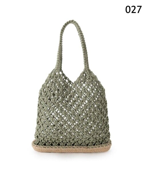 OZOC(オゾック)の「マクラメトートバッグ(バッグ・レディース・アイボリー(004)/ブラウン(042)/カーキ(027)・00)」の9枚目の写真