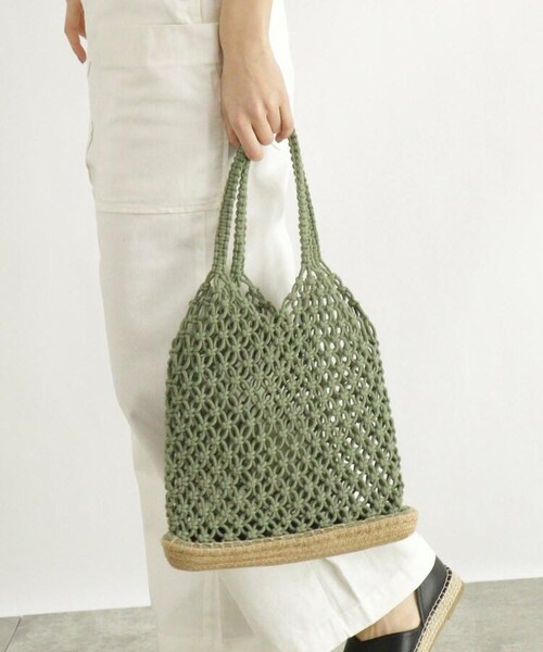 OZOC(オゾック)の「マクラメトートバッグ(バッグ・レディース・アイボリー(004)/ブラウン(042)/カーキ(027)・00)」の3枚目の写真