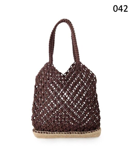 OZOC(オゾック)の「マクラメトートバッグ(バッグ・レディース・アイボリー(004)/ブラウン(042)/カーキ(027)・00)」の10枚目の写真