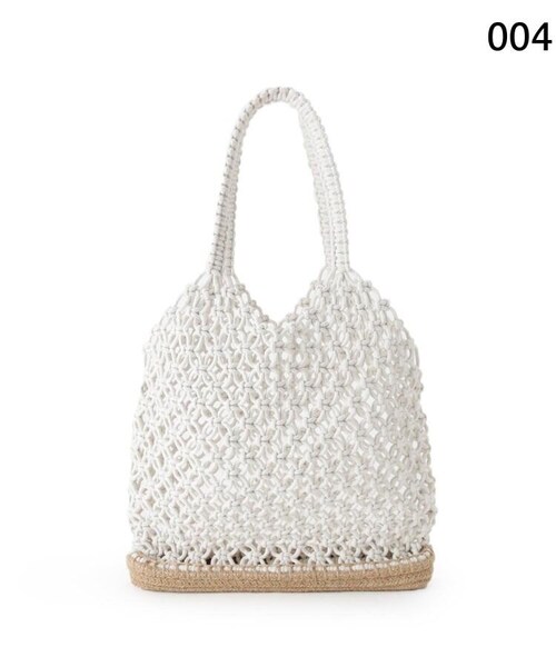 OZOC(オゾック)の「マクラメトートバッグ(バッグ・レディース・アイボリー(004)/ブラウン(042)/カーキ(027)・00)」の8枚目の写真