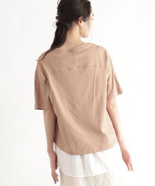 OZOC(オゾック)の「シャツレイヤード風Tシャツ(トップス・レディース・カーキ(027)/マスタード(033)/ライトベージュ(051)/タバコブラウン(054)・26(S)/38(M)/50(L))」の7枚目の写真
