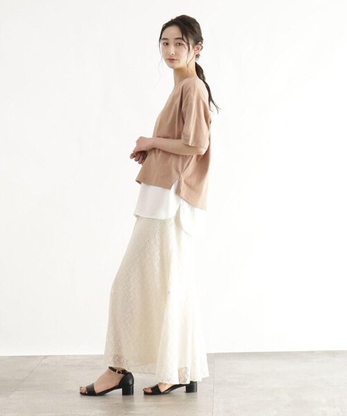 OZOC(オゾック)の「シャツレイヤード風Tシャツ(トップス・レディース・カーキ(027)/マスタード(033)/ライトベージュ(051)/タバコブラウン(054)・26(S)/38(M)/50(L))」の16枚目の写真