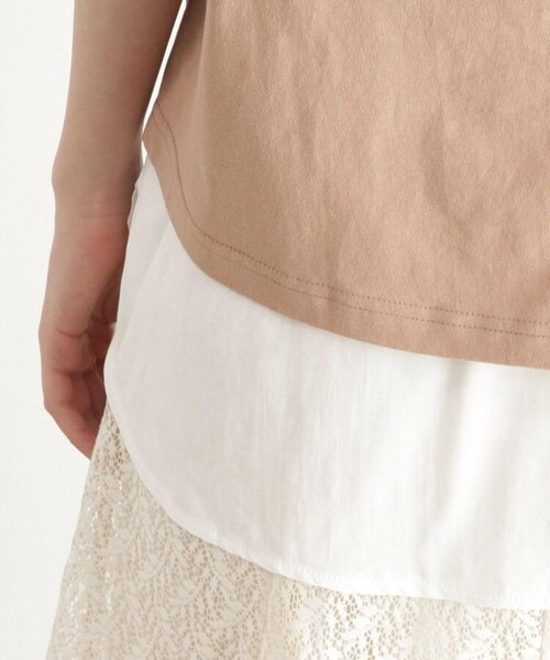 OZOC(オゾック)の「シャツレイヤード風Tシャツ(トップス・レディース・カーキ(027)/マスタード(033)/ライトベージュ(051)/タバコブラウン(054)・26(S)/38(M)/50(L))」の13枚目の写真