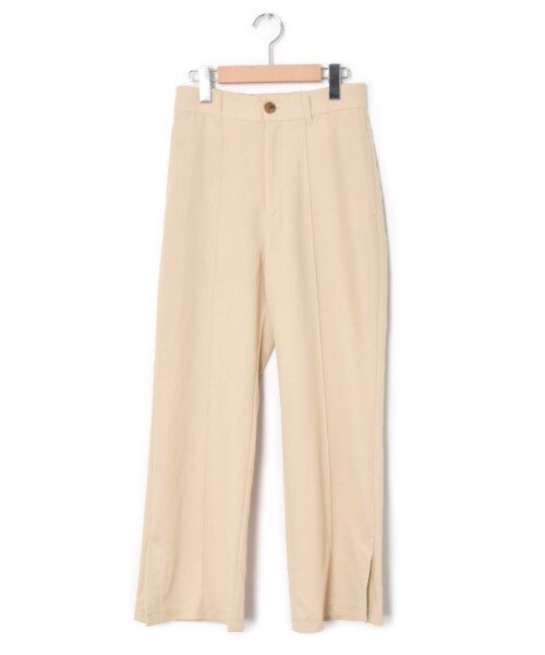 w closet（ダブルクローゼット）の「カットジョーゼットセミフレアパンツ（パンツ・レディース・Lベージュ/モスカーキ/ブラウン/アカチャ/ブラック・FREE/M/L）」の3枚目の写真