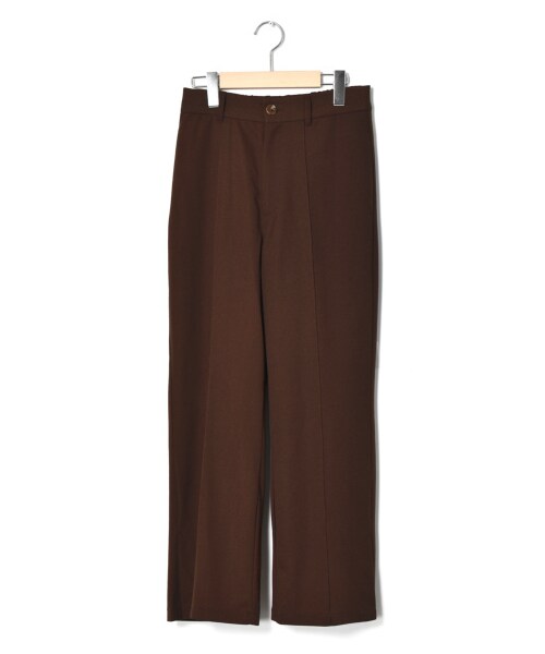 w closet（ダブルクローゼット）の「カットジョーゼットセミフレアパンツ（パンツ・レディース・Lベージュ/モスカーキ/ブラウン/アカチャ/ブラック・FREE/M/L）」の2枚目の写真