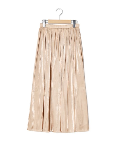 w closet（ダブルクローゼット）の「シャイニーサテン×チュール リバーシブルスカート（スカート・レディース・エクリュ/Sグレー/Lモカ/サックス/ミント/ブラウン・FREE）」の3枚目の写真