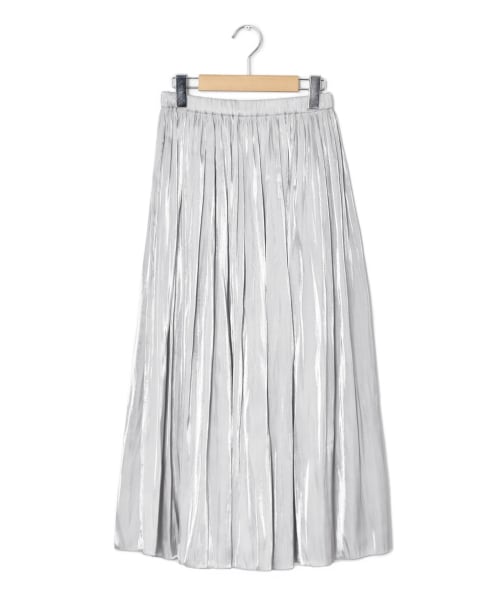 w closet（ダブルクローゼット）の「シャイニーサテン×チュール リバーシブルスカート（スカート・レディース・エクリュ/Sグレー/Lモカ/サックス/ミント/ブラウン・FREE）」の7枚目の写真