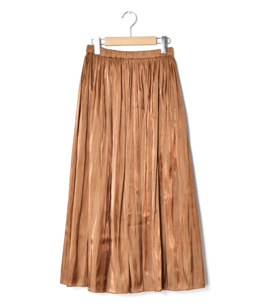 w closet（ダブルクローゼット）の「シャイニーサテン×チュール リバーシブルスカート（スカート・レディース・エクリュ/Sグレー/Lモカ/サックス/ミント/ブラウン・FREE）」の5枚目の写真