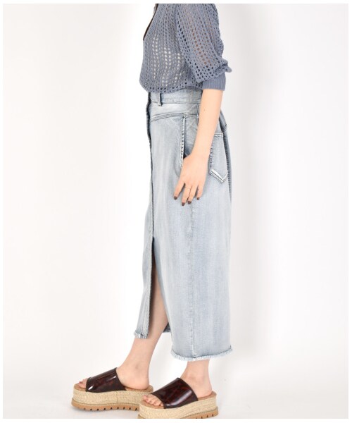 w closet（ダブルクローゼット）の「前ステッチタイトスカート（スカート・レディース・ブリーチ/ブルー/ケミカルブルー・FREE/M/L）」の14枚目の写真