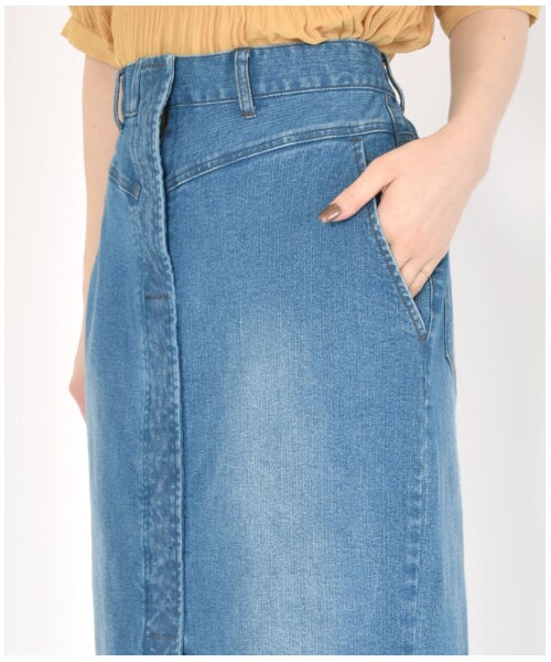 w closet（ダブルクローゼット）の「前ステッチタイトスカート（スカート・レディース・ブリーチ/ブルー/ケミカルブルー・FREE/M/L）」の22枚目の写真