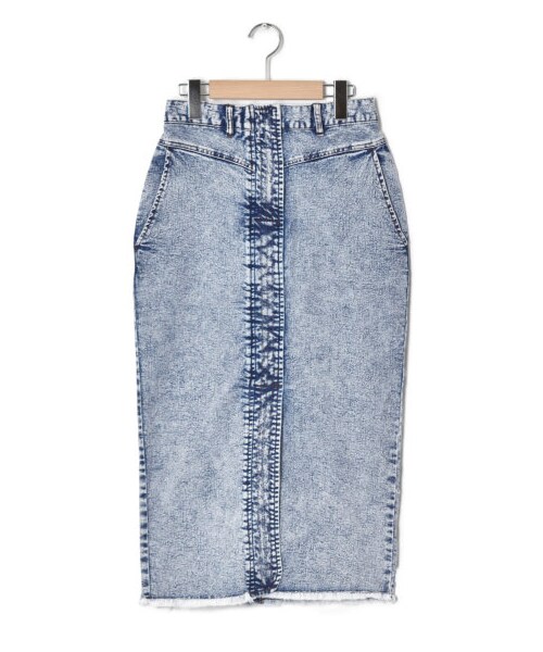 w closet（ダブルクローゼット）の「前ステッチタイトスカート（スカート・レディース・ブリーチ/ブルー/ケミカルブルー・FREE/M/L）」の2枚目の写真