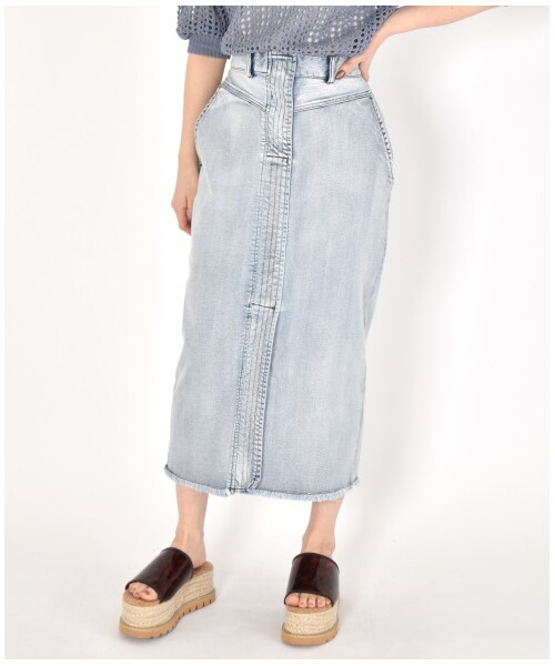 w closet（ダブルクローゼット）の「前ステッチタイトスカート（スカート・レディース・ブリーチ/ブルー/ケミカルブルー・FREE/M/L）」の5枚目の写真