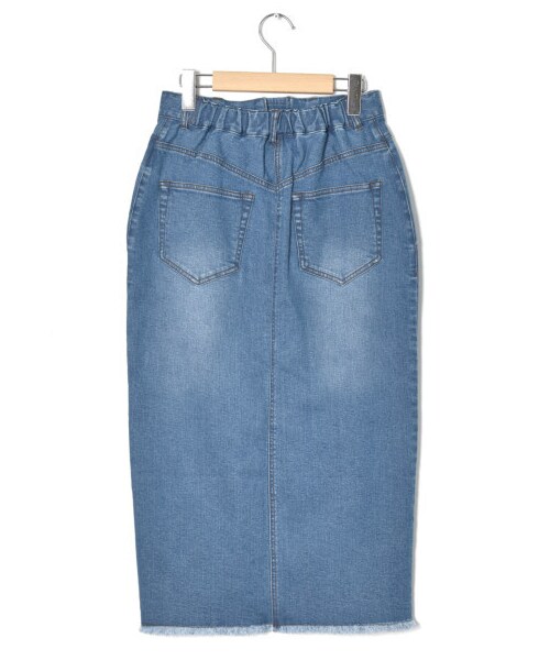 w closet（ダブルクローゼット）の「前ステッチタイトスカート（スカート・レディース・ブリーチ/ブルー/ケミカルブルー・FREE/M/L）」の7枚目の写真