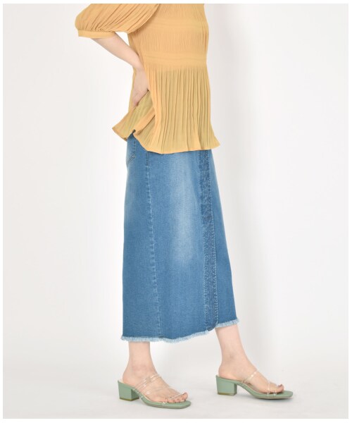 w closet（ダブルクローゼット）の「前ステッチタイトスカート（スカート・レディース・ブリーチ/ブルー/ケミカルブルー・FREE/M/L）」の20枚目の写真