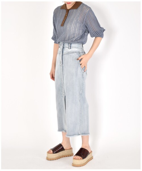 w closet（ダブルクローゼット）の「前ステッチタイトスカート（スカート・レディース・ブリーチ/ブルー/ケミカルブルー・FREE/M/L）」の18枚目の写真