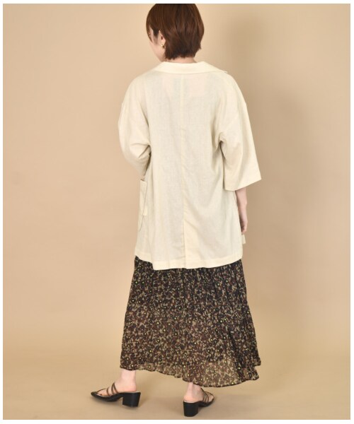 w closet（ダブルクローゼット）の「ハーフスリーブテーラードジャケット（ジャケット/アウター・レディース・Lベージュ/グレージュ/Dオレンジ・FREE/M/L）」の12枚目の写真