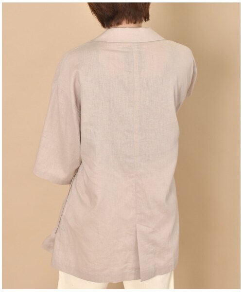 w closet（ダブルクローゼット）の「ハーフスリーブテーラードジャケット（ジャケット/アウター・レディース・Lベージュ/グレージュ/Dオレンジ・FREE/M/L）」の18枚目の写真