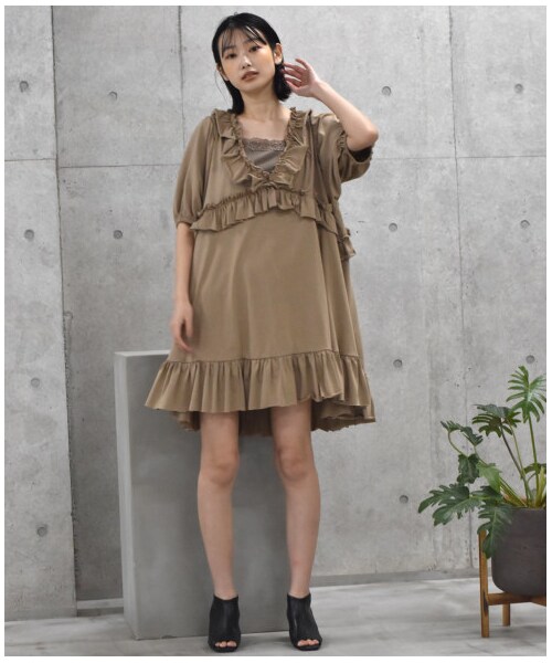 w closet（ダブルクローゼット）の「【Alley】フリルトップス（トップス・レディース・オリーブ/モカ/グリーン・FREE/M/L）」の17枚目の写真