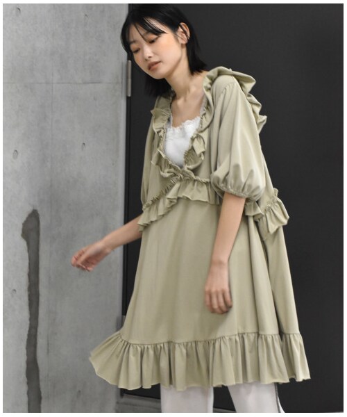 w closet（ダブルクローゼット）の「【Alley】フリルトップス（トップス・レディース・オリーブ/モカ/グリーン・FREE/M/L）」の10枚目の写真