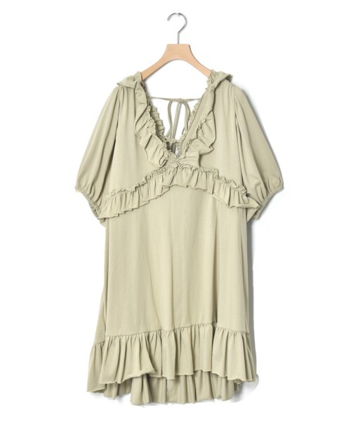 w closet（ダブルクローゼット）の「【Alley】フリルトップス（トップス・レディース・オリーブ/モカ/グリーン・FREE/M/L）」の2枚目の写真