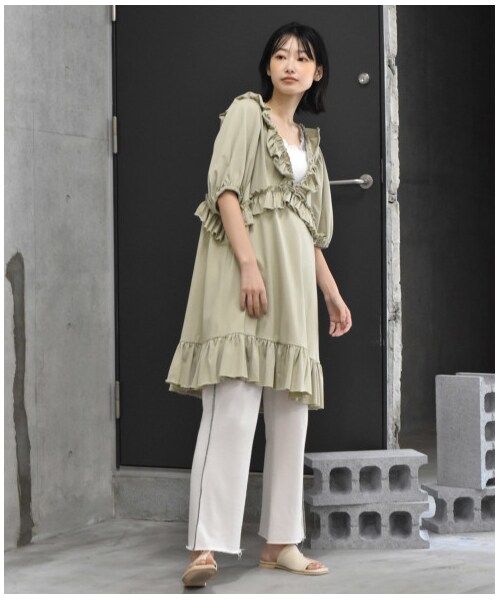 w closet（ダブルクローゼット）の「【Alley】フリルトップス（トップス・レディース・オリーブ/モカ/グリーン・FREE/M/L）」の11枚目の写真