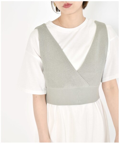 w closet（ダブルクローゼット）の「ビスチェ×BIGTシャツSET（トップス・レディース・ベージュ/ピンク/ミント・FREE/M/L）」の11枚目の写真