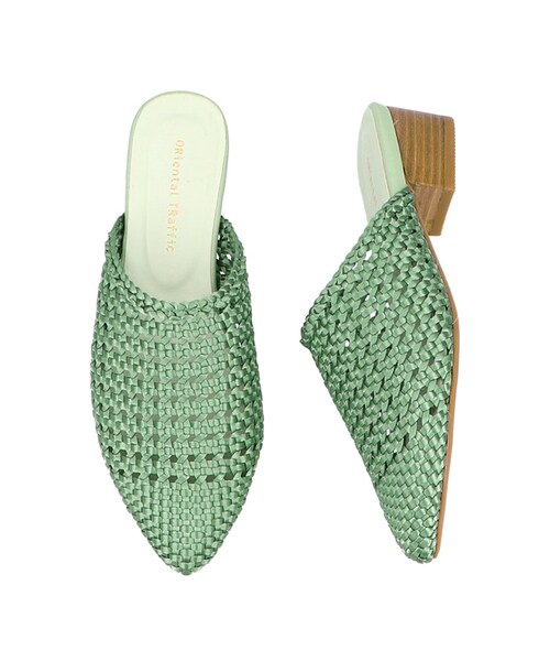 ORiental TRaffic(オリエンタルトラフィック)の「サテンメッシュスリッパ(シューズ・レディース・ブラウン/ゴールド/グリーン・S/M/L/LL)」の3枚目の写真