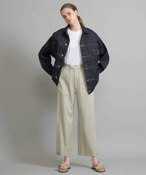 FEMMENT（ファモン）の「トリアセデニムベイカーパンツ（パンツ・レディース・BLACK/BEIGE/ORG・1/2/MODEL:176cm/kg SIZE:2）」の13枚目の写真