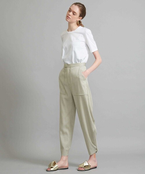 FEMMENT（ファモン）の「トリアセデニムベイカーパンツ（パンツ・レディース・BLACK/BEIGE/ORG・1/2/MODEL:176cm/kg SIZE:2）」の12枚目の写真